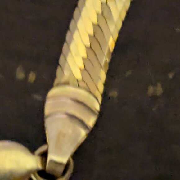 Vintage Milor Italy 14k Gold Herringbone Bracelet 8" w/Lobster Claw Clasp Signed - Picture 13 of 15